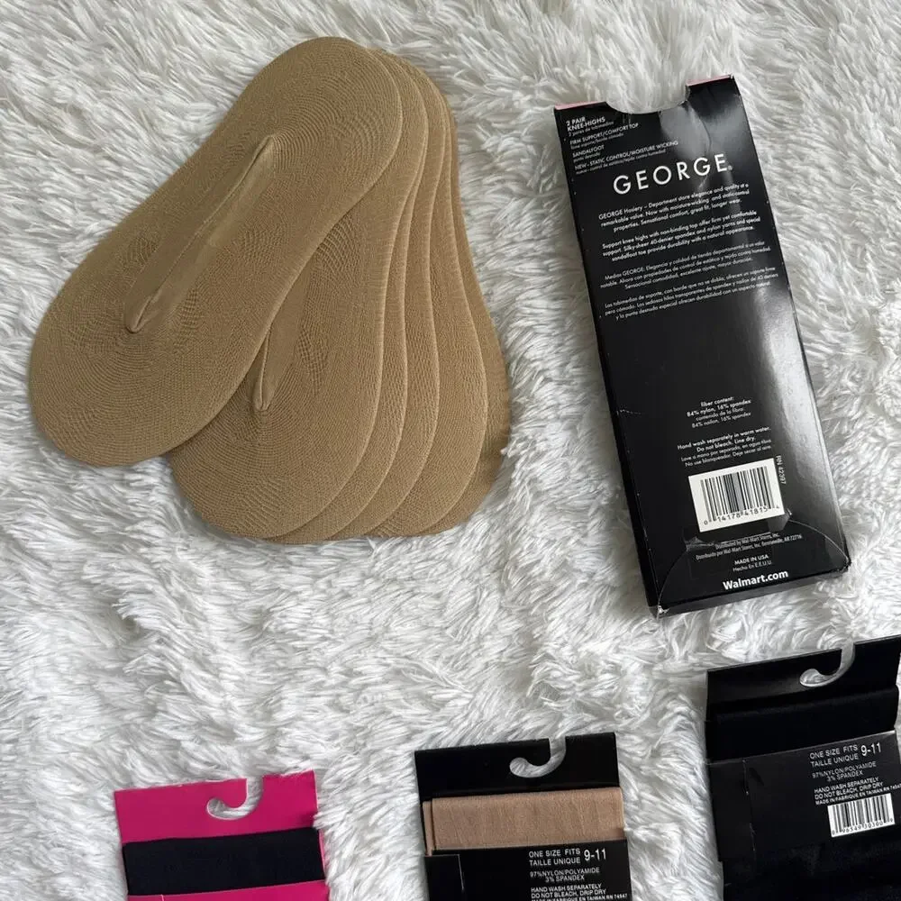 1990s Women’s Hosiery Wardrobe Bundle 19 Pairs Trouser & No Show Socks New 9-11